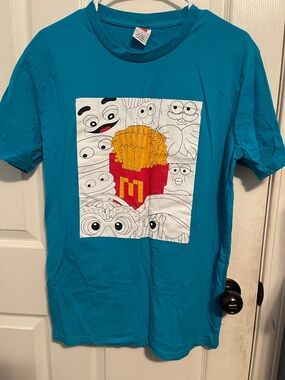 McDonald's Teal Crewneck Tee with Promotional Design